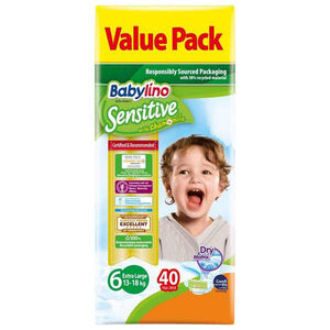 Πάνες Babylino Sensitive Value Pack No 6 (15-30kg) (40 τεμ) 