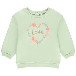 Φούτερ molleton με φαντεζί σχέδιο για bebe κορίτσι 