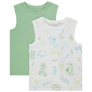 Σετ από 2 αμάνικα μπλουζάκια φαντεζί για αγόρι 