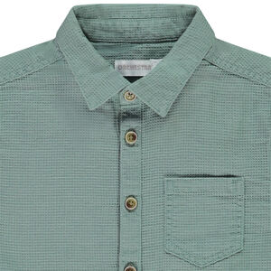 Πουκάμισο μακρυμάνικο με εφέ κηρήθρας για αγόρι 