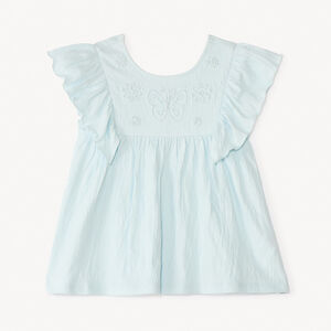 Τουνίκ με κοντά μανίκια και φρου-φρου και κορδόνι πεταλούδα για μωρό κορίτσι 