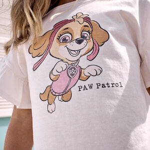 T-shirt με κοντά βολάν μανίκια και print Skye Pat Patrouille για κορίτσι 