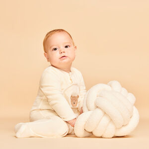 Βελούδινο βρεφικό φορμάκι με 3D patch αρκουδάκι bouclettes για μωρό 