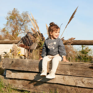 Σαλοπέτα 2 σε 1 από υφασμάτινο ύφασμα με κεντημένα σχέδια για κορίτσι βρέφος 