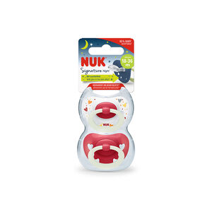 Ψευδο/Τρο Σιλικόνης Signature Night Ποικιλία Μ3 2/Τεμ Με Θήκη Nuk  