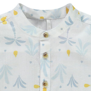 Πουκάμισο κοντομάνικο με arty print και γιακά mao για bebe αγόρι 