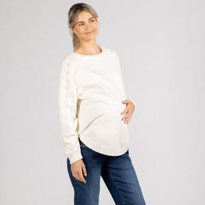 Πλεκτό πουλόβερ με ανοιχτές μανίκες για γυναίκες 