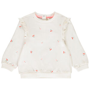 Φούτερ με κέντημα και βολάν για μωρό κορίτσι 