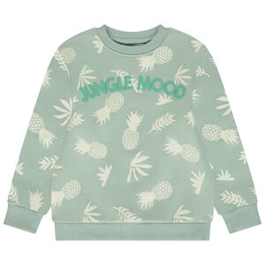 Φούτερ molleton με φαντεζί σχέδιο και puff print για αγόρι 