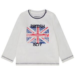 T-shirt μακρυμάνικο με puff print British για bebe αγόρι 
