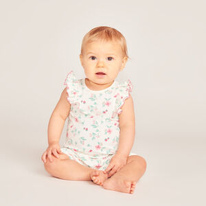 Σετ 2 κοντών φορμακίων με λουλούδια για κορίτσι μωρού 