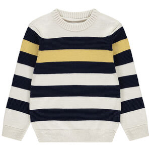 Πουλόβερ πλεκτό με φαντεζί ρίγες για αγόρι 
