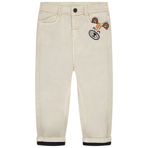 Τζιν από denim με επένδυση jersey και παιχνιδιάρικη τσέπη για μωρό αγόρι 