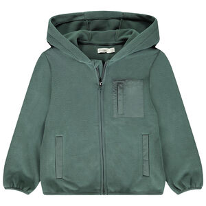 Ζακέτα από micropolaire με κουκούλα και τσέπες για αγόρι 