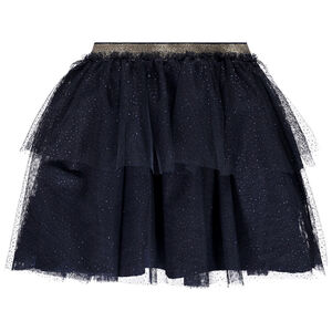 Jupe courte volantée en tulle doublé coton pour fille Main Jupe courte volantée en tulle doublé coton pour fille
