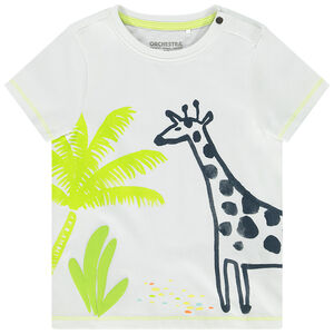 T-shirt manches courtes print girafe et palmiers pour bébé garçon Main T-shirt manches courtes print girafe et palmiers pour bébé garçon