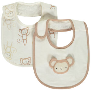 Σετ από 2 σαλιάρες σφουγγαριού φαντεζί για bebe αγόρι 