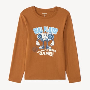 T-shirt à manches longues garçon avec imprimé fantaisie 