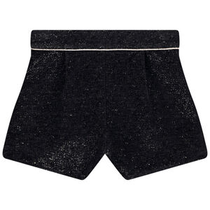 Short en jacquard avec liserés brillants pour fille Main Short en jacquard avec liserés brillants pour fille