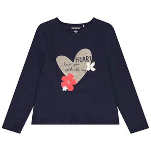 T-shirt μακρυμάνικο print glitter καρδιά για κορίτσι 