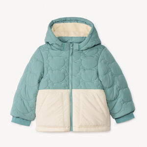 Doudoune doublée avec capuche amovible et patch brodé pour bébé garçon   Main Doudoune doublée avec capuche amovible et patch brodé pour bébé garçon