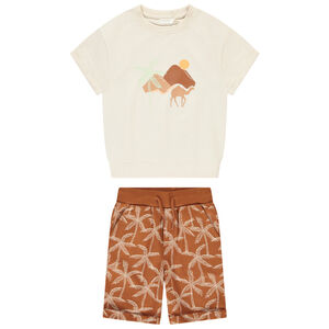 Σετ 2 τμχ. με βερμούδα με σχέδιο φοίνικες για αγόρι 