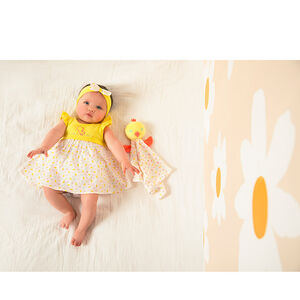 Βελουτέ δαχτυλίδι και διπλή γάζα βαμβακιού μικρό κοτοπουλάκι για μωρό 