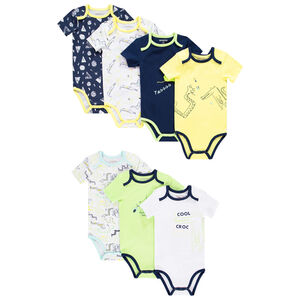 Σετ από 7 bodies κοντομάνικα για bebe αγόρι με σχέδιο 
