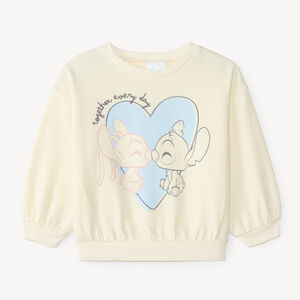 Φούτερ oversized για κορίτσια με στάμπα Stitch και Angel της Disney 