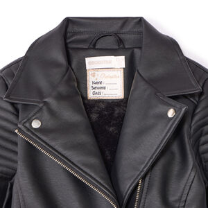 Πλεκτό perfecto από συνθετικό δέρμα με επένδυση sherpa για κορίτσι 