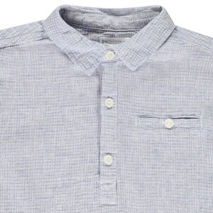 Πουκάμισο κοντομάνικο από πάνινο ύφασμα για αγόρι 