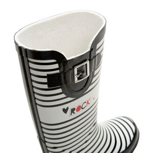 Γαλότσες από καουτσούκ με ρίγες και αγκράφα με διακοσμητικό σχέδιο, σε νούμερα από 28 έως 38 