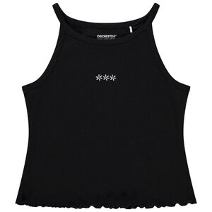 Αμάνικο μπλουζάκι με εφέ ριπ και κεντήματα για κορίτσι 