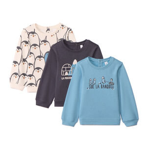 Lot de 3 sweats molleton fantaisie pour bébé garçon   Main Lot de 3 sweats molleton fantaisie pour bébé garçon
