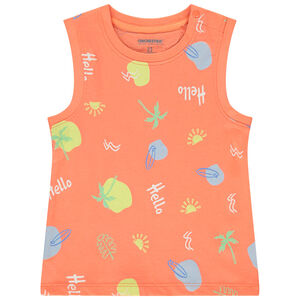 Αμάνικο μπλουζάκι με φαντεζί σχέδιο για αγόρι 