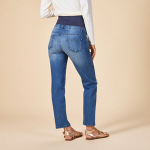 Τζιν boyfriend εγκυμοσύνης με εφέ used και ζώνη ψηλά 