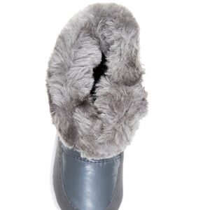 Ασημί καπιτονέ μποτάκια après-ski με γούνινη επένδυση στο άνοιγμα, σε νούμερα 10 έως 23 