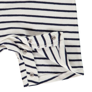 Combi κοντό ριγέ με patch λαγουδάκι για bebe αγόρι 
