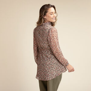 Πουκάμισο θηλασμού από βαμβακερό voile με λουλουδάτο σχέδιο 