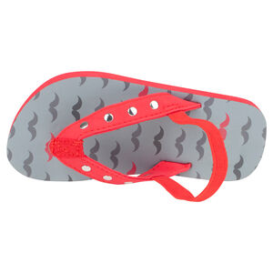 Tongs imprimé moustaches avec bride à clous et lanière pour garçon 