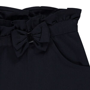 Σορτς ψηλόμεσο με ελαστική μέση και φιόγκο για κορίτσι 