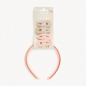 Σετ 2 στεκών και 4 τσιμπιδάκια με γυαλιστερές λεπτομέρειες για κορίτσι 