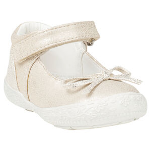 Μαλακά χρυσαφί φαντεζί παπουτσάκια με φιόγκο  