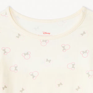 Σετ 2 κοντομάνικα μπλουζάκια τύπου t-shirt Minnie Disney για κορίτσι από jersey écru 