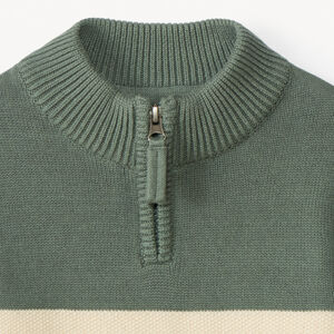 Πλεκτό πουλόβερ με μακριά μανίκια, ψηλό γιακά camionneur με φερμουάρ και ριγέ σχέδιο για αγόρι 