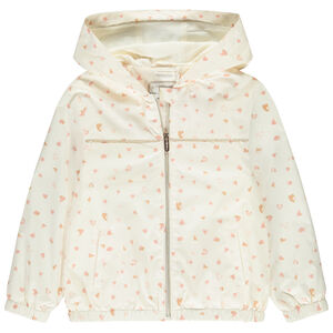 Αδιάβροχο με σχέδιο καρδιές και εφέ spots για κορίτσι 