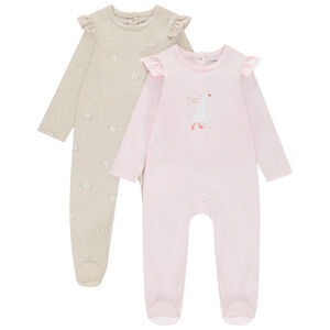 Σετ από 2 φορμάκια με σχέδιο χήνες για κορίτσι με διαφορετικές ανοίξεις ανάλογα με την ηλικία 