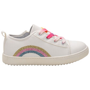 Αθλητικά παπούτσια με κεντημένο ουράνιο τόξο και κορδόνια σε gradient χρωμάτων 