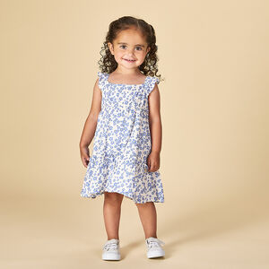 Φόρεμα με τιράντες με βολάν και λουλουδάτο σχέδιο για μωρό κορίτσι 