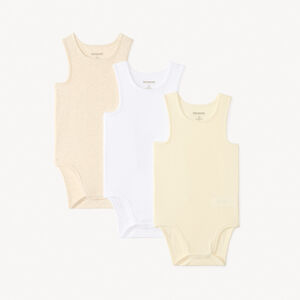 Σετ από 3 μονόχρωμα αμάνικα φορμάκια για μωρά αγόρια 